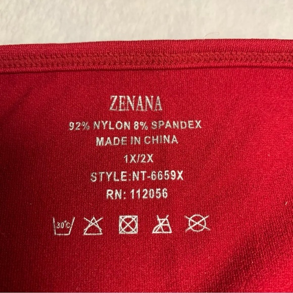 Zenana red strappy bra size 1X/2X high sides pullover style - Picture 5 of 5